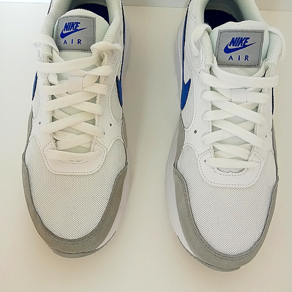 Nike Air Max Shoes, Size-8, White/Game Royal Blue/ Grey.